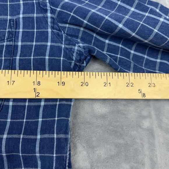 Faherty Shirt Mens Size Small Blue Plaid Long Sleeve Button Up Organic Cotton - Picture 9 of 10